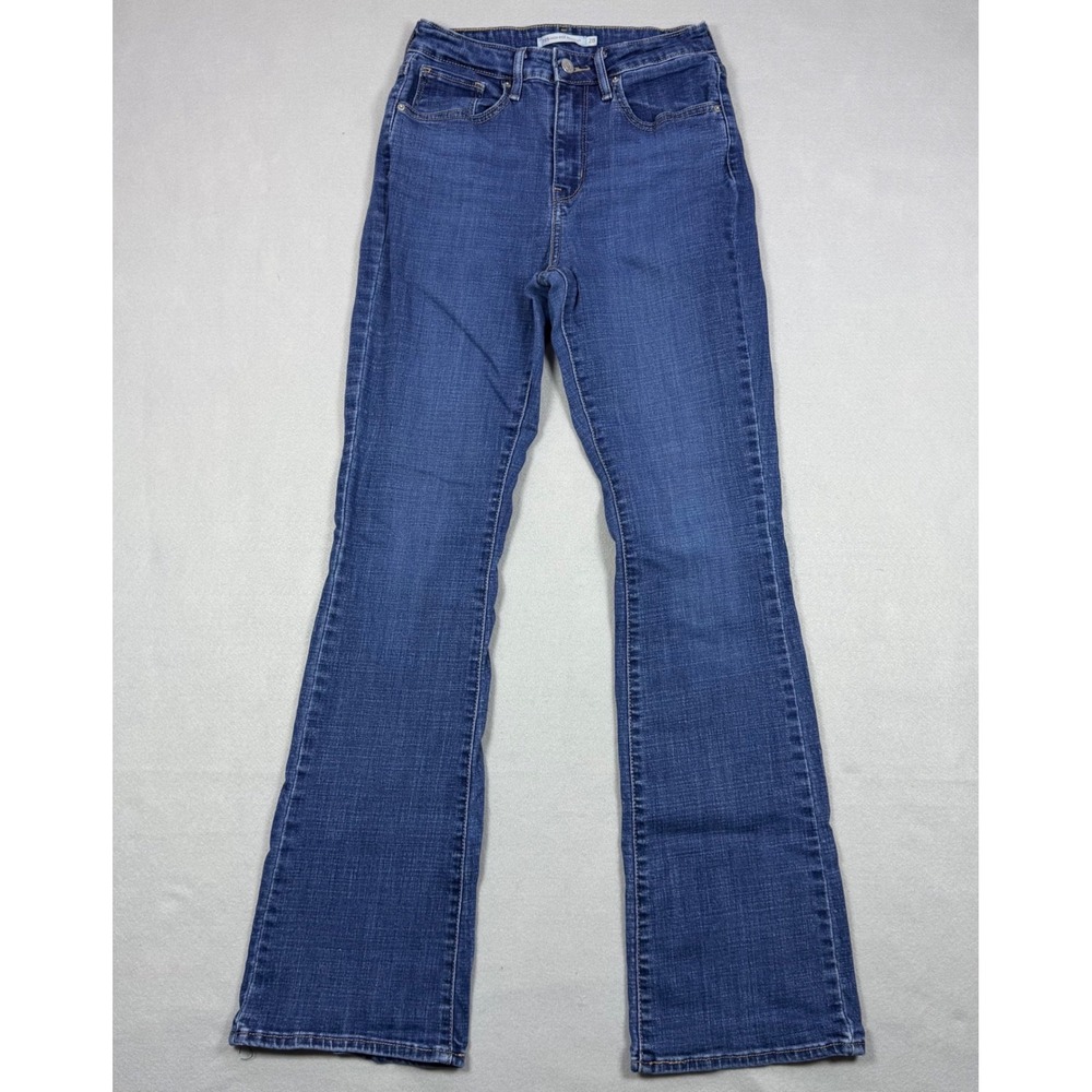 Levis 725 High Rise Bootcut Jeans Blue Denim Medium Wash Womens 28
